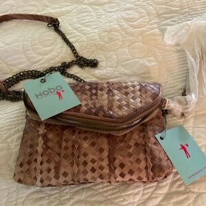 Hobo The Original Wheat Leather Clutch Convertible Wristlet  $158 NWT